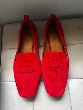 Tory Burch Red suede Leigh loafer